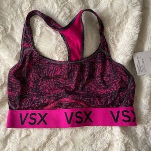 Victoria Secret Pink and Black Sport Bra NWT Size Medium